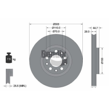 BENDIX Braking féktárcsa BENDIX Braking BDS2257HC autóalkatrész