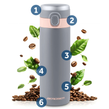 Berdsen 450 ml-es vákuum termosz bd-786 szürke termosz