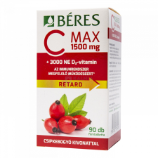Béres C MAX 1500 mg RETARD filmtabletta csipkebogyó kivonattal + 3000 NE D3-vitamin 90 db vitamin és táplálékkiegészítő