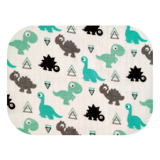 Bergon Színes mintás textil pelenka 70x80 cm-Türkiz dinó mosható pelenka
