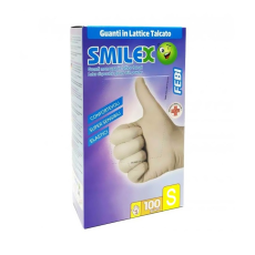  Berica Smilex febi egyszerhasználatos latex fehér S, 100 db / doboz, 10 dob/karton