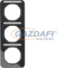 Berker 10132125 3-as keret, függőleges, feliratozható, Berker R.1, fényes fekete; 222,7mm x 80,7mm