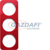 Berker 10132349 3-as keret , univerzális, piros akril/fehér, R.1; 223,2mm x 81,2mm