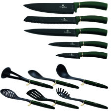 BERLINGER HAUS 12-részes rozsdamentes acél konyhai kés- és konyhai eszköz készlet EMERALD kés és bárd