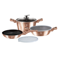 BERLINGER HAUS 6-részes főzőkészlet márvány bevonattal METALLIC LINE ROSE GOLD EDITION edény