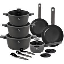 BERLINGER HAUS Antracit Collection Titán bevonatos edénykészlet, 15 db edény