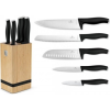 BERLINGER HAUS BerlingerHaus BH/2971 Matte Black Collection 6 Részes Késkészlet - Bambusz Állvánnyal, Rozsdamentes Acél, Matt Fekete (BH-2971)