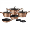 BERLINGER HAUS BH-1220 10 részes edénykészlet, Rose Gold Metallic Line