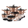 BERLINGER HAUS BH-1224NN Haus Rose Gold Metallic Line 15 részes edény készlet