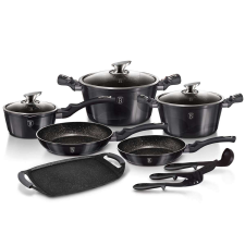 BERLINGER HAUS BH 6911 Carbon Pro 12+2 darabos márványozott kerámia készlet edény