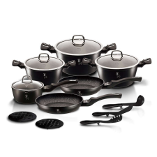 BERLINGER HAUS Black Silver Collection 15 részes Edénykészlet - fekete edény