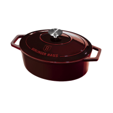 Berlinger Haus Burgundy Öntöttvas ovális lábas fedővel 30 cm-es (BH-6499) edény