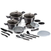 BERLINGER HAUS Carbon Pro Collection 22 részes edénykészlet márvány bevonattal