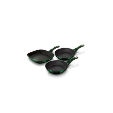 BERLINGER HAUS Emerald Collection 3 részes serpenyőkészlet grill serpenyővel titán bevonattal edény