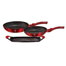 BERLINGER HAUS Metallic Line Burgundy Edition 3+2 részes serpenyő/ grill sütőlap (BH/1668) edény