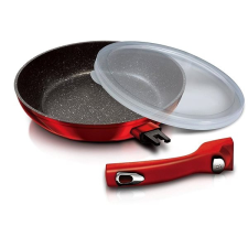 BERLINGER HAUS Serpenyő levehető fogantyúval + fedővel Burgundy Metallic Line 28 cm edény