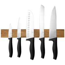 Berlingerhaus Matte Black Collection, akácfából készült mágneses tartóval, 6 darabos szett kés és bárd