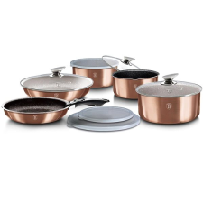 Berlingerhaus Rosegold Metallic Line, levehető fogantyúval, 12 darab edény