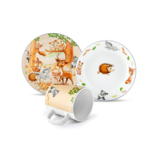 Berndorf-Sandrik MATELL porcelán készlet gyerekeknek - erdei állatok, 3 db babaétkészlet