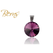 Berns Fémmedál sötét lila színű Berns eredeti európai® kristállyal medál