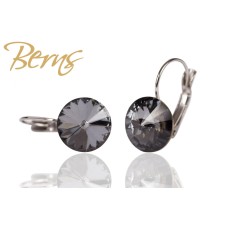 Berns Kapcsos fülbevaló fekete színű Berns eredeti európai® kristállyal fülbevaló