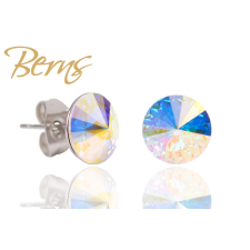 Berns Nemesacél fülbevaló szivárvány színű eredeti európai® kristállyal fülbevaló