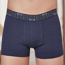 Berrak CSÍKOS BOXERALSÓ vékony PAMUT anyagból 2XL, Sötét kék férfi alsó