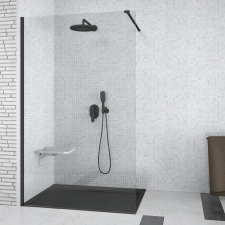 Besco AVEO black walk-in zuhanyfal 100×195 cm (AVB-100-195C) kád, zuhanykabin