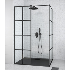  Besco EXCEA Walk-In zuhanyfal 100x90x190cm - fekete kád, zuhanykabin