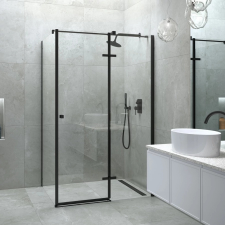 Besco Pixa black szögletes zuhanykabin 120x90x195 cm jobbos (PPP-129-195B) kád, zuhanykabin