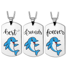 Best Friends Forever delfines hármas medál lánccal vagy kulcstartóval (többféle) medál
