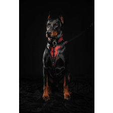 Bestia Bestia Bőr Nyakörv XL Méret Fekete/Piros RD1XLBLRD2 nyakörv, póráz, hám kutyáknak