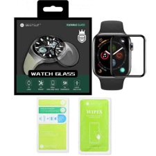 Bestsuit Apple Watch SE 40mm okosóra üvegfólia, tempered glass, hibrid, flexibilis, edzett, 3D, fekete kerettel, Bestsuit okosóra kellék