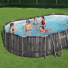 Bestway ESPIRITU fa hatású ovális fémvázas medence szett 610 x 366 x 122 cm (FFA_502)