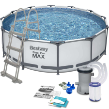 Bestway Steel Pro Max 366x100cm Fémvázas medence vízforgatóval, szűrővel és létrával (092919) medence