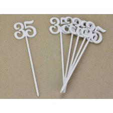  Beszúrható számok 35-ös fehér 6db/csomag dekorációs kellék