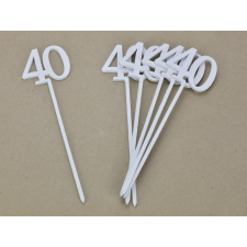  Beszúrható számok 40-es fehér 6db/csomag dekorációs kellék