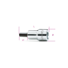 Beta 009100494 910PE 5 3/8"-os imbusz-Dugókulcs, krómozott, fekete heggyel dugókulcs