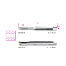 Beta 429FP 12 Egyenes hornyú gépi menetfúró, HSS-CO 5% menetmetsző, menetfúró