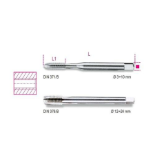 Beta 429FP 5 Egyenes hornyú gépi menetfúró, HSS-CO 5% menetmetsző, menetfúró