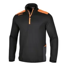 Beta 7563N XL Rácsos mikropolár pulóver rövid cipzárral, fekete munkaruha