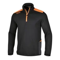 Beta 7563N XS Rácsos mikropolár pulóver rövid cipzárral, fekete
