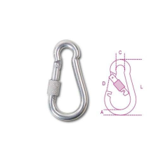 Beta 8274G 10X100 Karabiner horog anyával AISI 316 barkácsolás, csiszolás, rögzítés