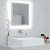  betonszürke akril LED-es fürdőszobatükör 40x8,5x37 cm