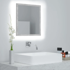  betonszürke akril LED-es fürdőszobatükör 40x8,5x37 cm fürdőszoba bútor