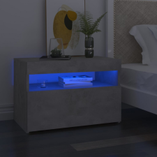 Betonszürke éjjeliszekrény LED-lámpákkal 60 x 35 x 40 cm bútor