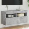  betonszürke falra szerelhető TV-szekrény LED-del 80x30x40 cm