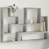  betonszürke forgácslap fali polc 96x12x64 cm