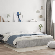  betonszürke szerelt fa ágykeret fiókokkal 200 x 200 cm ágy és ágykellék