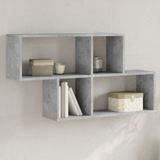  betonszürke szerelt fa fali polc 100 x 20 x 53 cm bútor